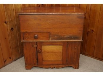 An Antique Pine Flip Top Cabinet From Late 19th Century