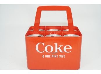 Vintage Coca Cola Can Caddy With 6 Vintage Cans