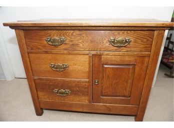 Vintage Tiger Oak Cabinet (for Restoration)