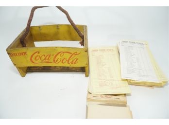 Vintage Set Of Palmerton Billfolds With Coca Cola Basket