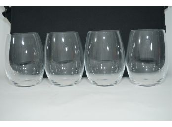 Set Of 4 Crystal  Mikasa Stemless Wine Glasses