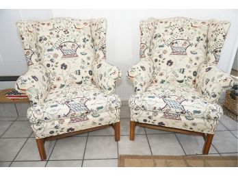Matching Pair Of Norton Upholstery Wing Backed Chairs Hanora Corree June 1829