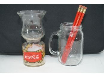 Coca Cola Mason Jar And Candle Glass