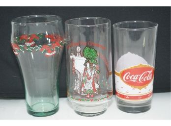 Set Of 3 Coca Cola Christmas Glasses -2