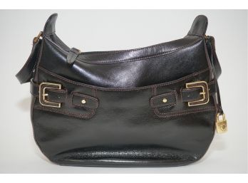 Vintage Black Leather Etienne Aigner Hand Bag
