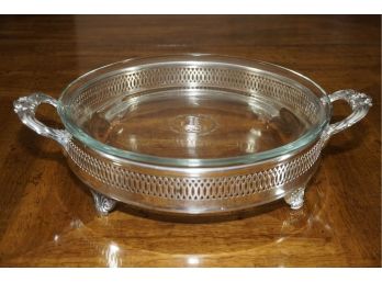 Rogers Silver Company Baking Dish With Silver Holder