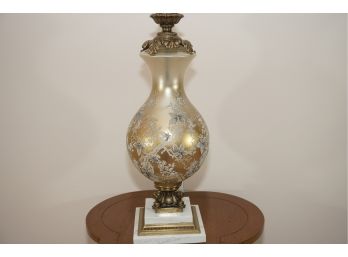 Parisian Hand Painted Table Lamp With Marble Base