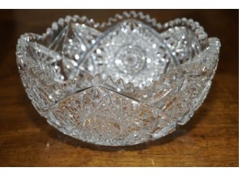 Vintage Intricately Etched Crystal Bowl -1