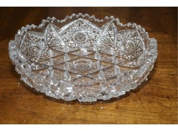 Vintage Intricately Etched Crystal Bowl -2