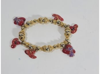 Vintage 'gold' Bracelet With Red Hat Charms