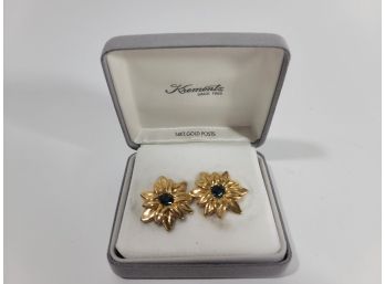 Vintage Krementz 14kt Gold 'flower' Earrings