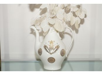 22 Ct Gold Printed Vase With Faux Plant