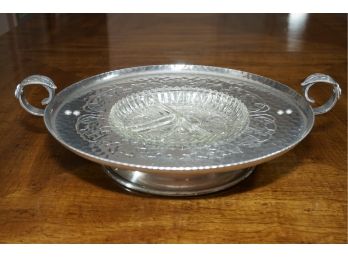 Silver Plate Lazy Susan Serving Tray