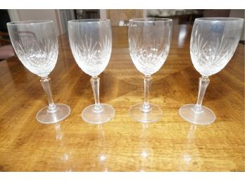 Set Of 4 Etched Wine Glasses
