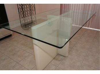 A Mid Century Modern Beveled Glass Dining Table