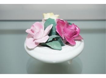 Vintage Fine Bone China Crown Staffordshire Hand Crafted 'flower Pot' Statue