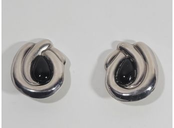 Vintage Alicia Mexico Clip On Sterling Silver Earrings