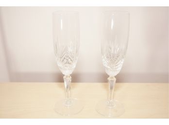 Pair Of Crystal Champagne Glasses