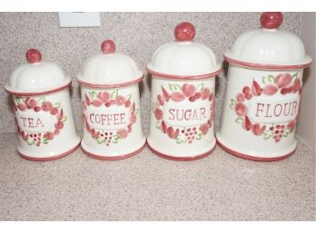 Set Of 4 Porcelain Kitchen Containers