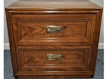 Oak Night Stand With Two Drawers