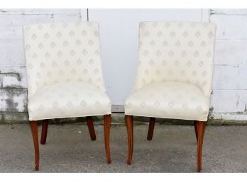 Pair Of Vintage Silk Side Chairs