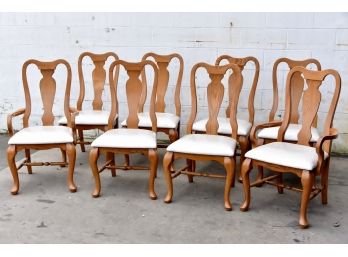 Set Of 8 Queen Anne Style Dining Chairs