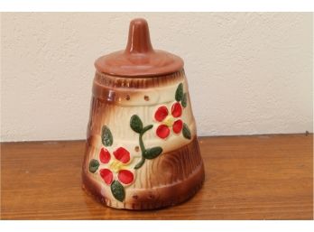 A Glazed Hand Painted Floral Collector Cookie Jar