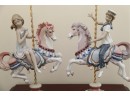 A Pair Of Lladro Porcelain Carousel Horse Figurines