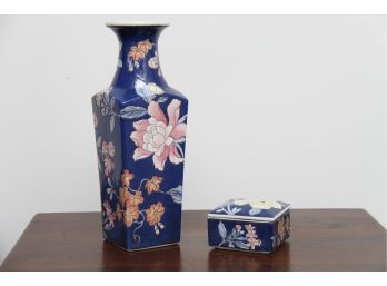 An Asian Trinket Box And Vase From Macau China