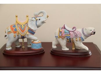 A Pair Of Lenox Circus Animal Figurines