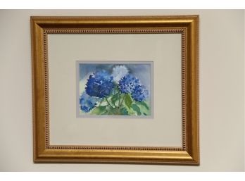 Watercolor Pencil Signed With Purple Flowers  Linda Gotsch Mcgregor