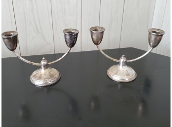 Matching Pair Of MCM Sterling Weighted Candlesticks