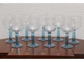 Blue Stained Wine Glass Set