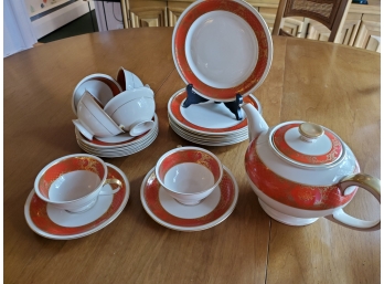 A MCM Orange Banded Rosenthal ' Winifred' Luncheon Tea Service