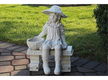 Girl On Bench Resin Statue