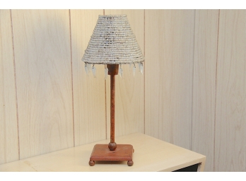 Vintage Beaded Drop Fish Shade Metal Votive Lamp