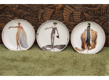 Trio Of House Of Erte Limited Edition Plates Lot 1