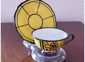 Rosenthal Bahnhof Selb Germany Chippendale Yellow Tea Cup And Saucer