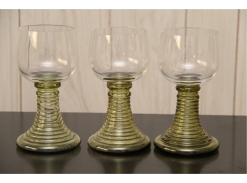 Trio Of Gold Stem Wine Glasses