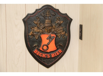 Plastic Beck's Bier Man Cave Sign