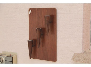 A Mid Century Modern Walnut Wall Mount Candle Holder