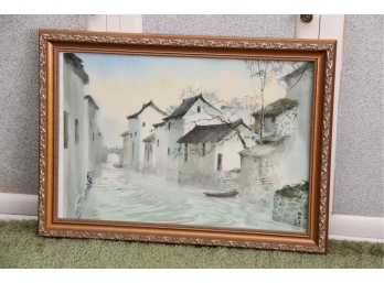 Signed & Framed Asian Watercolor