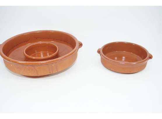 Red Fired Clay Serving Dishes