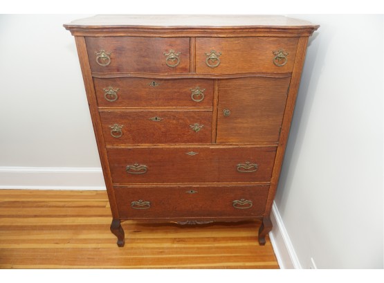 An Antique Tiger Oak Chest Of Drawers