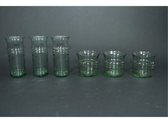 A Group Of 6 Beveled Glasses