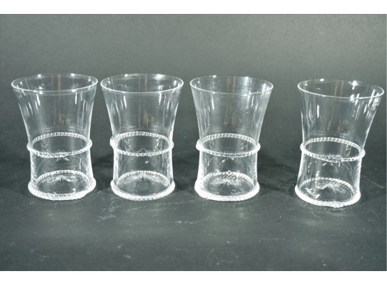A Set Of 4 Juliska Roped Glass Juice Glasses