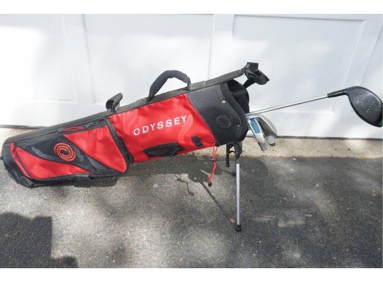 Odyssey Golf Bag With Callaway, Rife, Odyssey And Taylor Made Golf Clubs