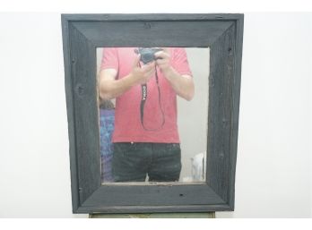 Painted Pallet Wood Bordered Mirror, Black