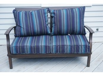 A Outdoor Aluminum Painted Patio Love Seat Couch (cushions Included)
