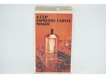 Benjamin And Medwin 6 Cup Espresso Coffee Maker, Solid Copper